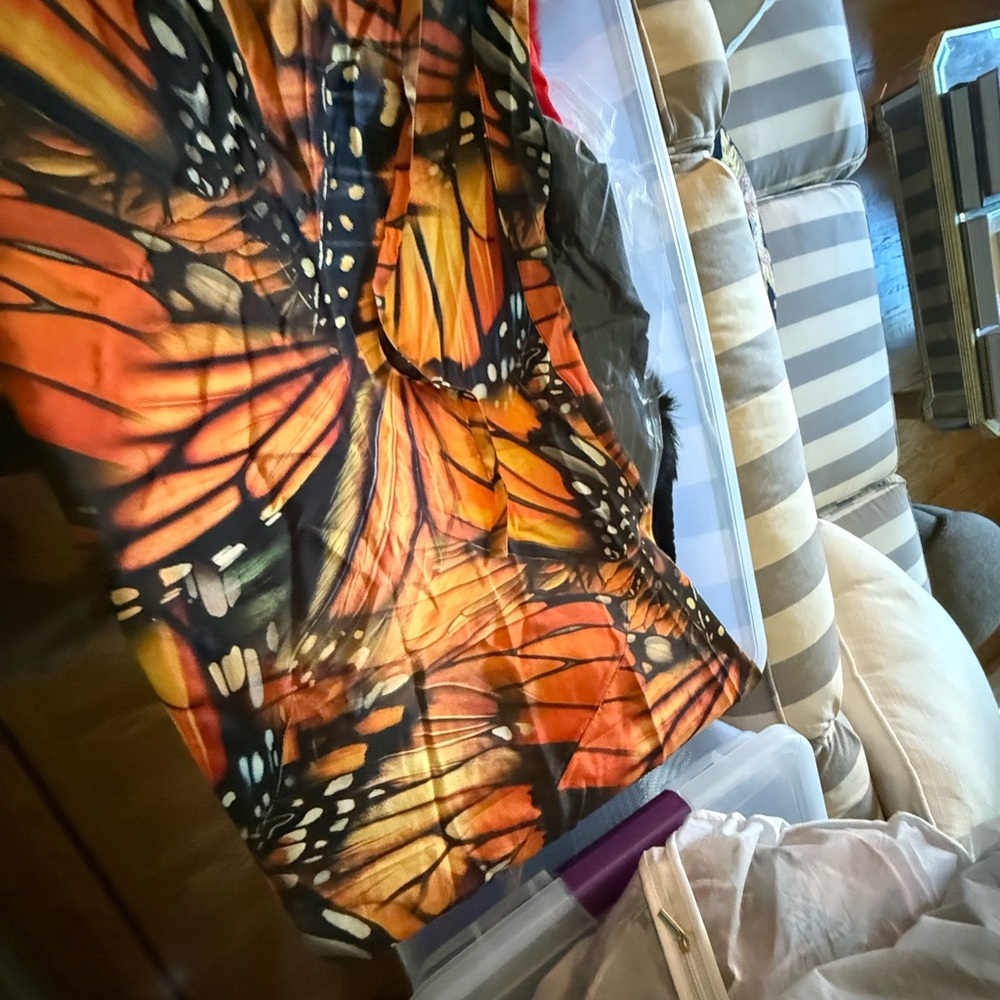 Selkie Orange and Black Butterfly Vernonica Dress
